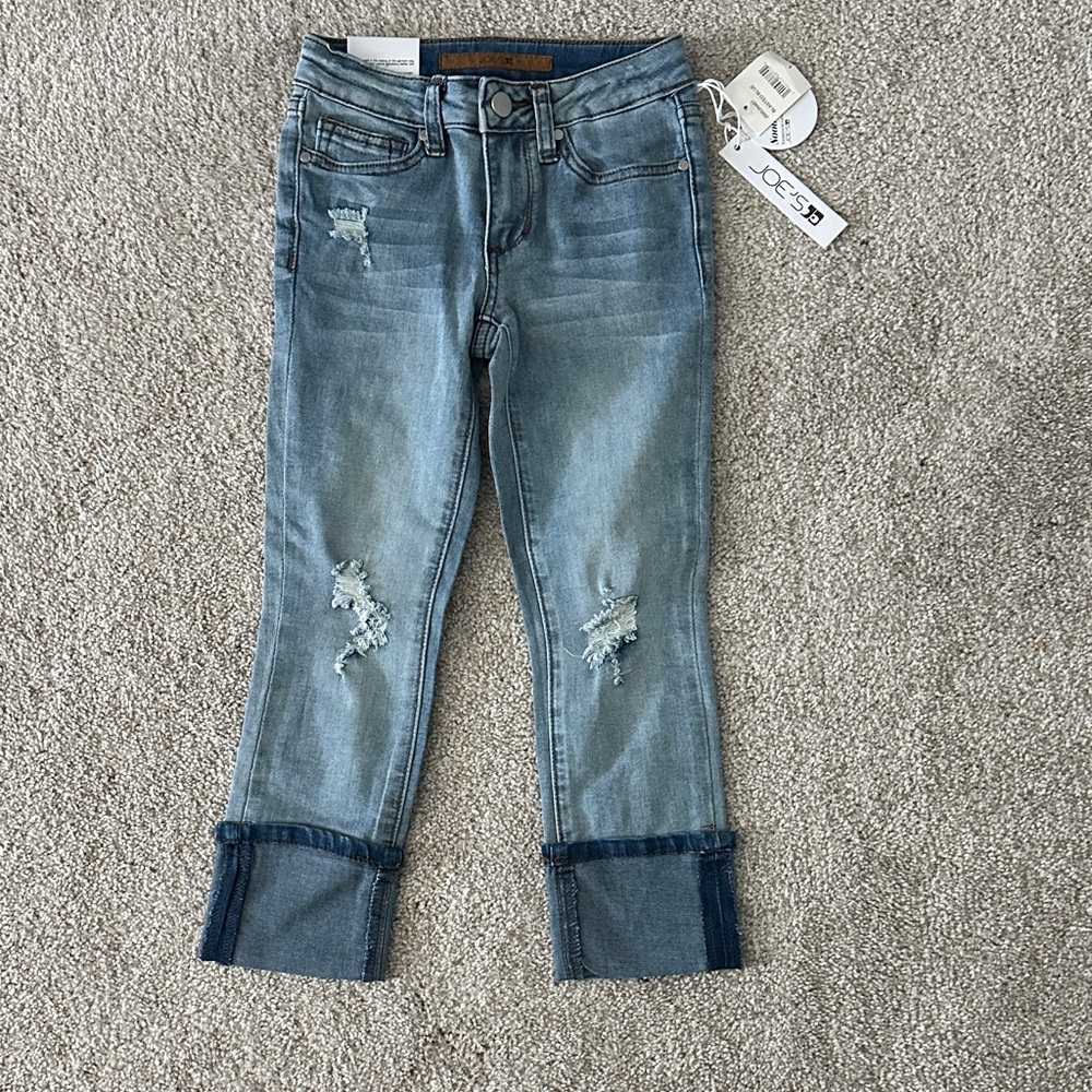 DL1961 Light Blue Distressed Cropped Jeans